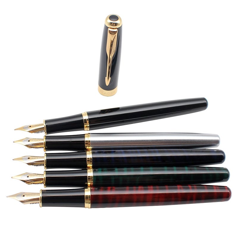Gullor 5 PCS Classic Metal Fountain Pen B388, Gift Pens with Converters, 5 Colors - Image 3